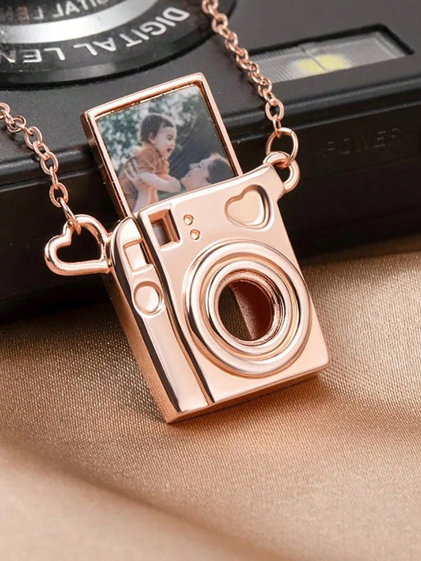 Custom Photo Camera Necklace Personalized Photos Pet Photos
